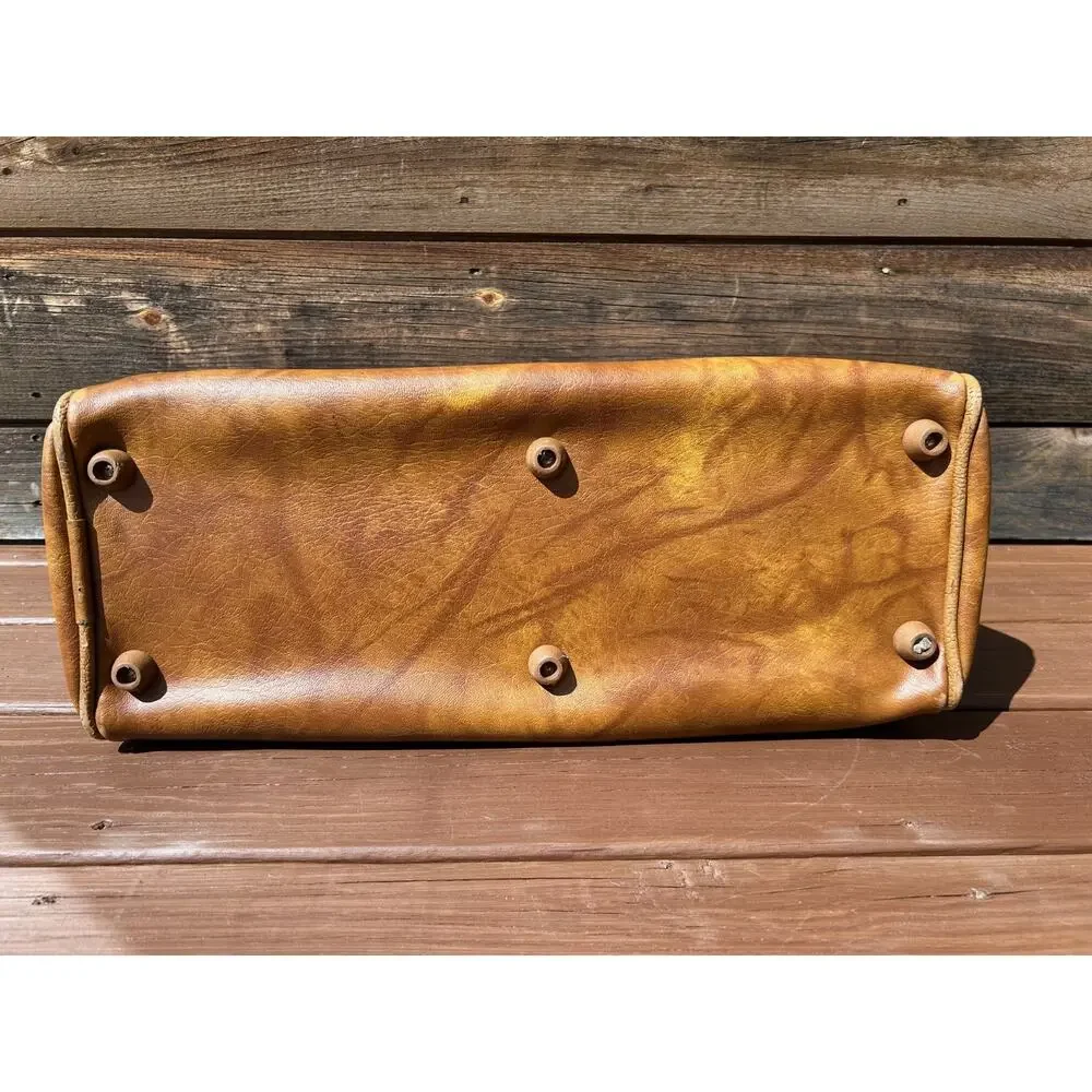 Vintage American Tourister Tan Vinyl Carry On Bag Lock 1970s Overnight Bag Item